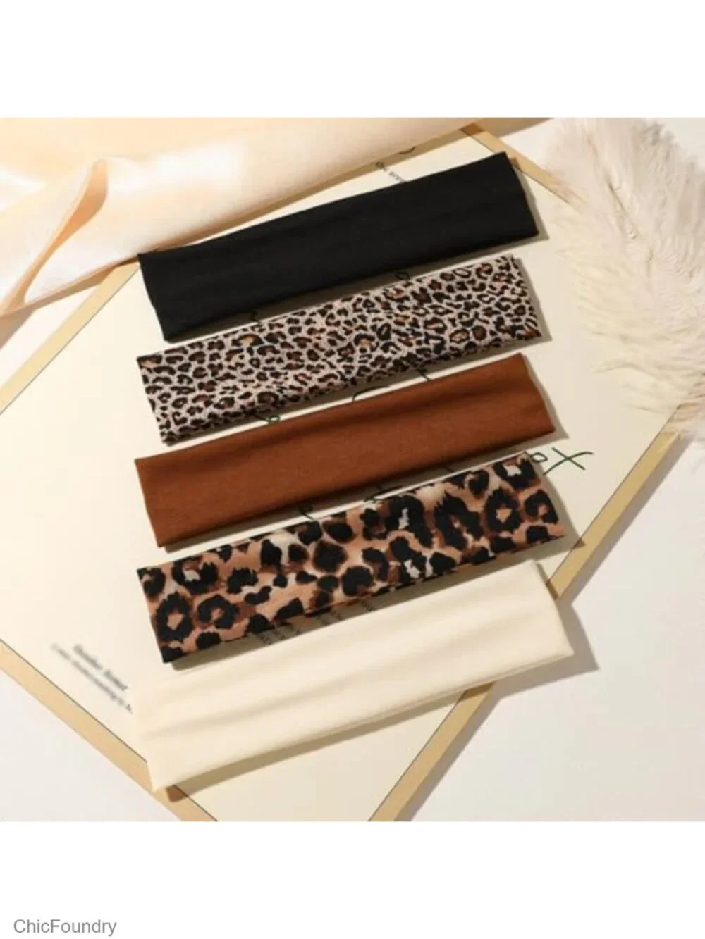 5-Piece Animal Print Headband Set for Women, Fashion Hair Bands